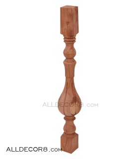 پایه نرده مدل توپی شیاری چوب راش