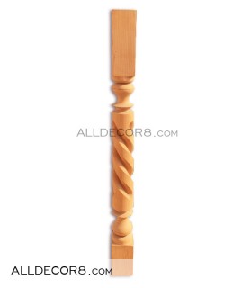 پایه نرده مدل پیچ توپر چوب راش