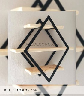 قفسه چوبی فلزی مدل لوزی 3 طبقه