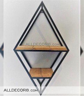 قفسه چوبی فلزی مدل لوزی دو طبقه