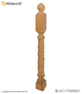 ایستگاه نرده منبت مدل برگ انگور چوب راش